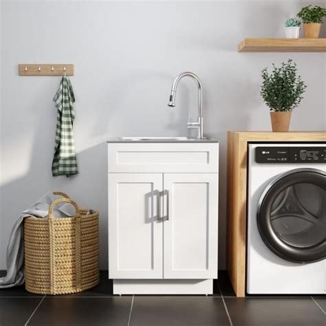 glacier bay all-in-one stainless steel laundry utility sink and cabinet|glacier bay 1521us 24 262.